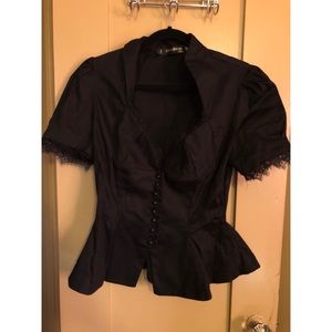 Laura Byrnes Lilith top in black